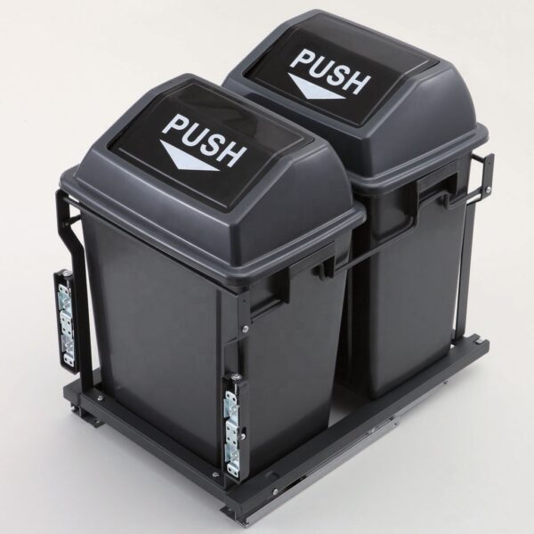 Poubelle coulissante double