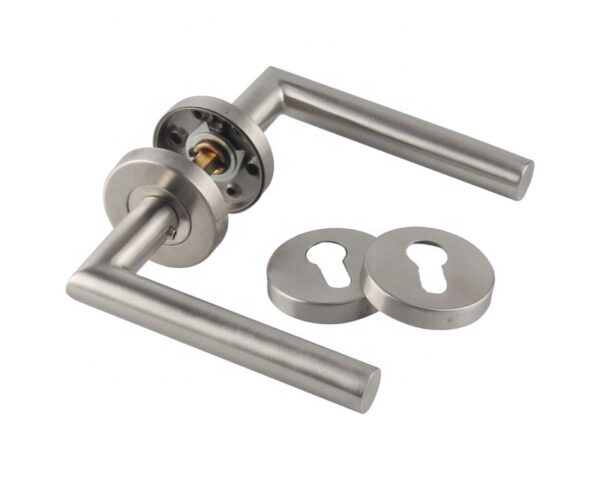 Poignée de Porte béquille Moderne en Inox avec Rosace Rond - Béquille